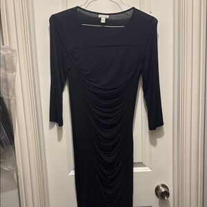 A Pea in the Pod Black Ruched Sheath Dress